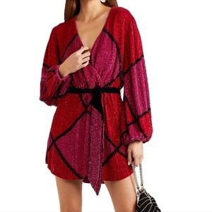 Retrofete Red and Pink Mini Dress